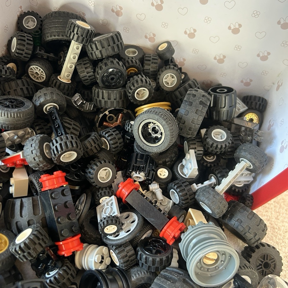 Huge Lot Mixed Lego Wheels Extra Tires Parts & Pieces Used 2.7 Pounds Bulk - Picture 4 of 7